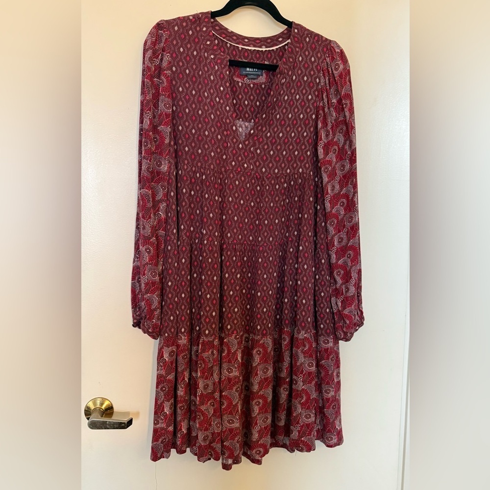 Maeve Amber Tiered Print Mini Dress in Size Small